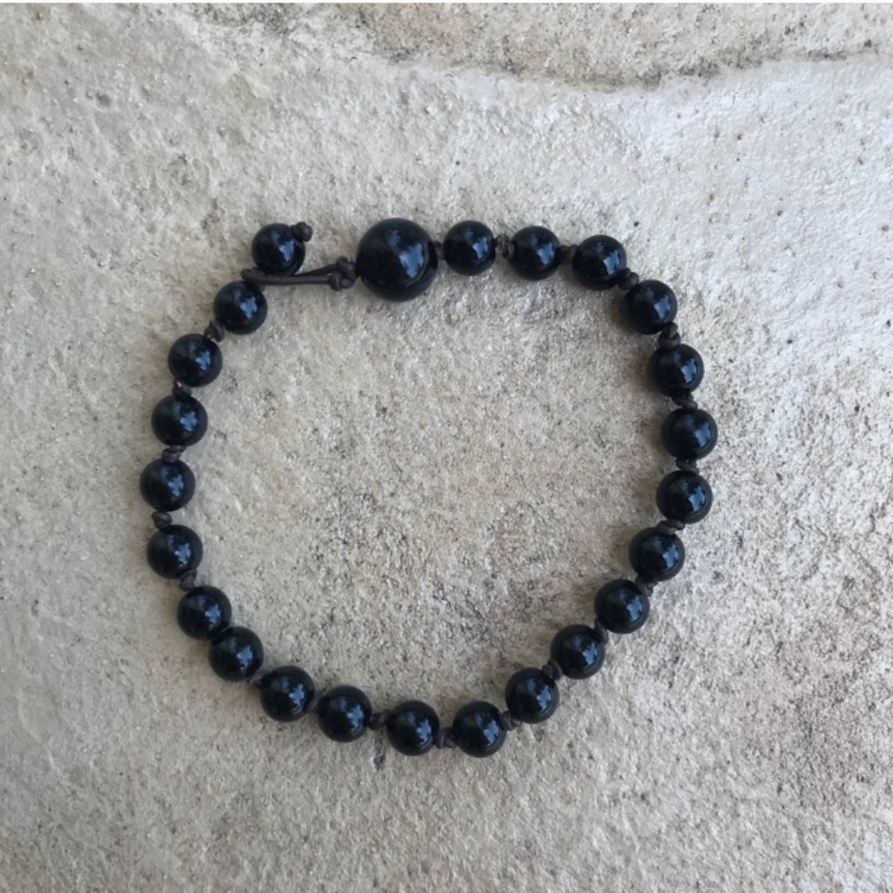 Black pearl anklet